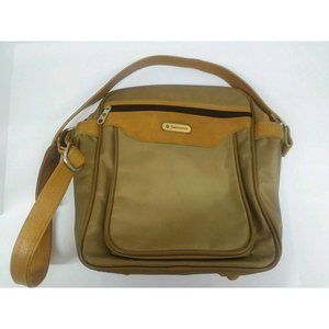 Vintage 80s Samsonite small carry on bag gold soft